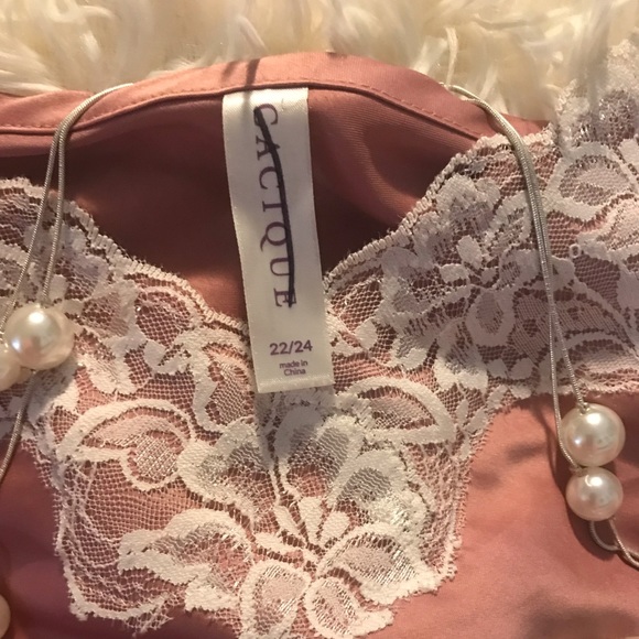 🔆 Cacique Mauve & White Lace Cami Sz. 22/24 🔆 - Picture 3 of 4